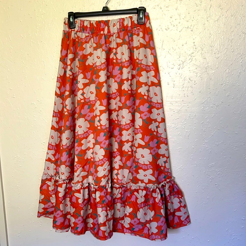 Floral midi skirt